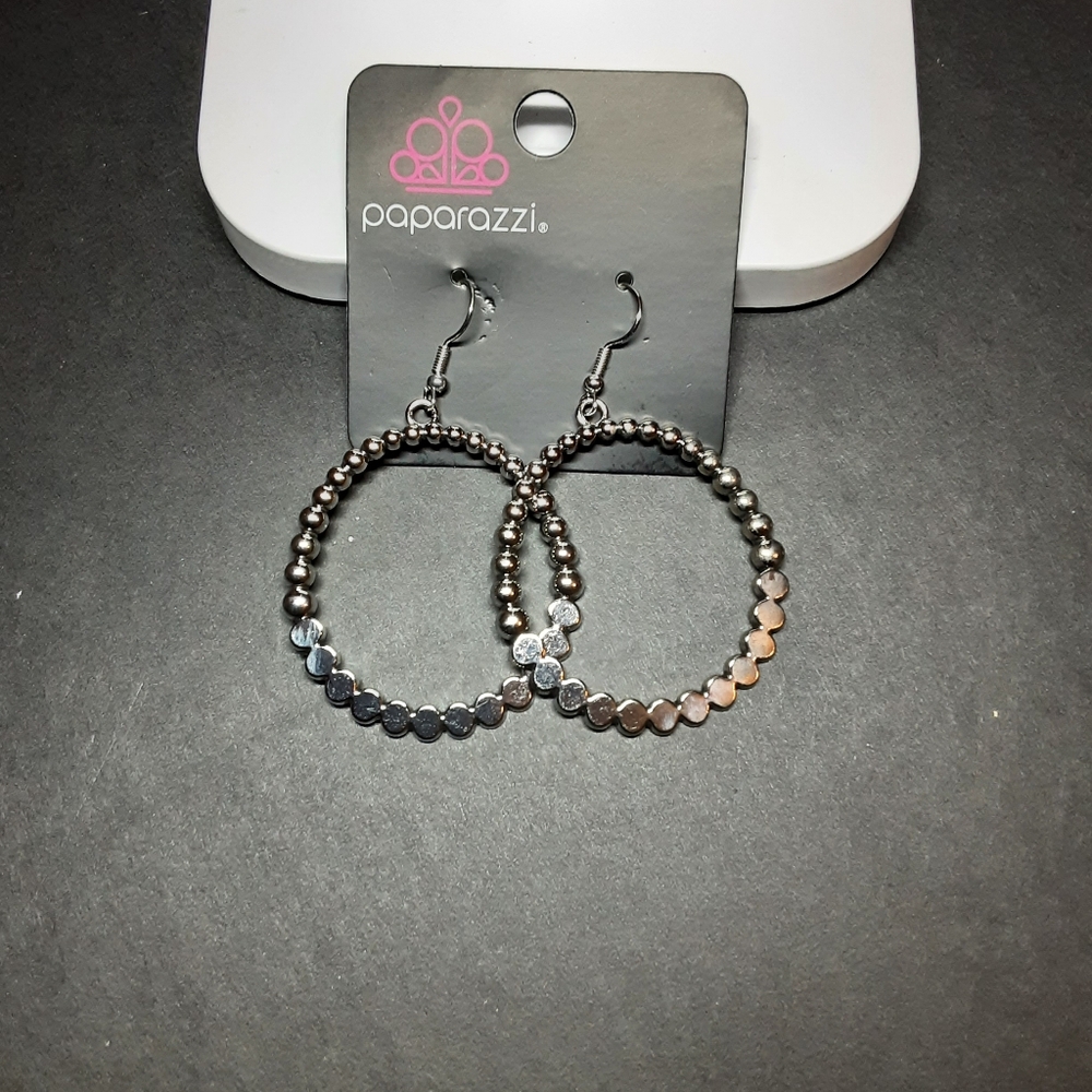 Paparazzi Metallic Beaded Hoop Earrings